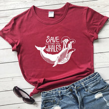 Load image into Gallery viewer, Women's Save the Whales T-shirt