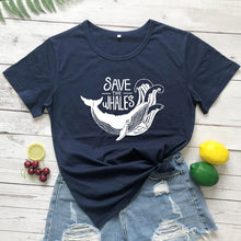 Load image into Gallery viewer, Women's Save the Whales T-shirt