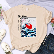 Load image into Gallery viewer, Women's Cherry Blossom Wave Sun Printed T-Shirt
