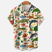 Load image into Gallery viewer, Men's Ocean Animals (Many Styles) Collared Shirts