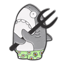 Load image into Gallery viewer, Marine Life Shark Head Enamel Pins/Badges