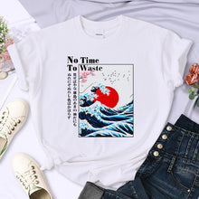Load image into Gallery viewer, Women's Cherry Blossom Wave Sun Printed T-Shirt