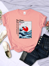 Load image into Gallery viewer, Women's Cherry Blossom Wave Sun Printed T-Shirt