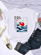 Load image into Gallery viewer, Women's Cherry Blossom Wave Sun Printed T-Shirt