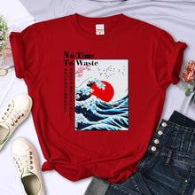 Load image into Gallery viewer, Women's Cherry Blossom Wave Sun Printed T-Shirt