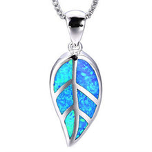 Load image into Gallery viewer, Silver/Blue Opal Marine Life Pendant Necklace