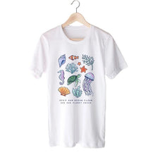 Load image into Gallery viewer, Women's Keep Our Ocean Clean and Our Planet Green Graphic T-shirt