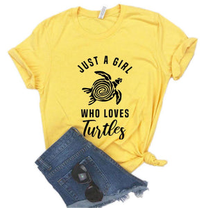 Women's Just A Girl Who Loves Turtles T-Shirt