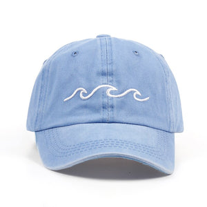 Sea Wave Embroidered Baseball Cap
