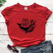 Load image into Gallery viewer, Women&#39;s Save the Whales T-shirt