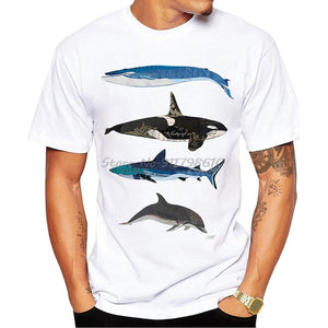Men's Save The Sharks/Whales Design T-Shirt