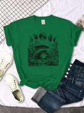Load image into Gallery viewer, Women&#39;s Cottagecore Aesthetic - Frog - Moon T-Shirt