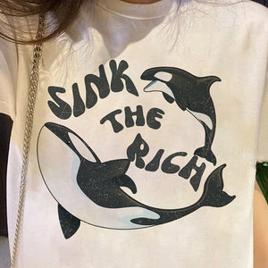 Women's Sink The Rich Whale T-Shirt