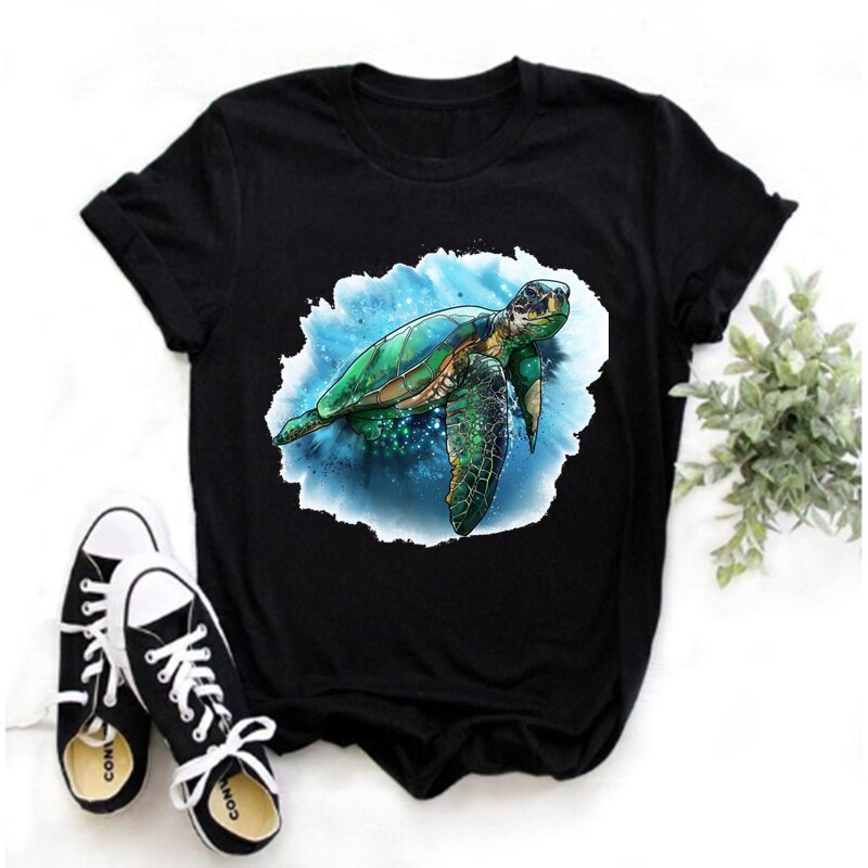 ★GENERAL IDEA★ Essential Soft Shirring Turtle T-Shirt IVOR Loggerhead Sea Turtle T-Shirt Build-A-Shirt (Front / CO