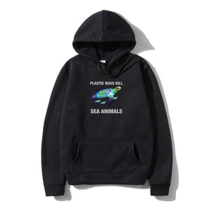 OUT OF STOCK Unisex Plastic Bags Kill Sea Animals Hoodie