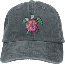 Load image into Gallery viewer, Hawaiian Sea Turtle Vintage Denim Adjustable Baseball Hat