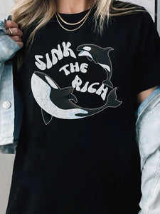 Women's Sink The Rich Whale T-Shirt