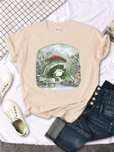 Load image into Gallery viewer, Women&#39;s Cottagecore Aesthetic - Frog - Moon T-Shirt