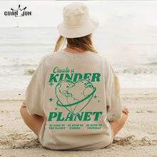 Load image into Gallery viewer, Women&#39;s Create A Kinder Planet Oversized Street Sweatshirt