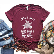 Load image into Gallery viewer, Women&#39;s Just A Girl Who Loves Turtles T-Shirt