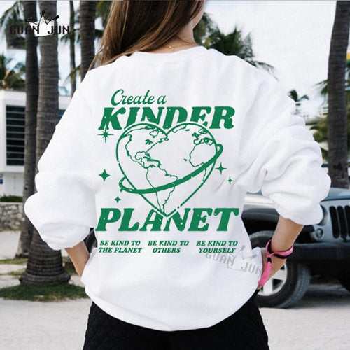 Women's Create A Kinder Planet Oversized Street Sweatshirt