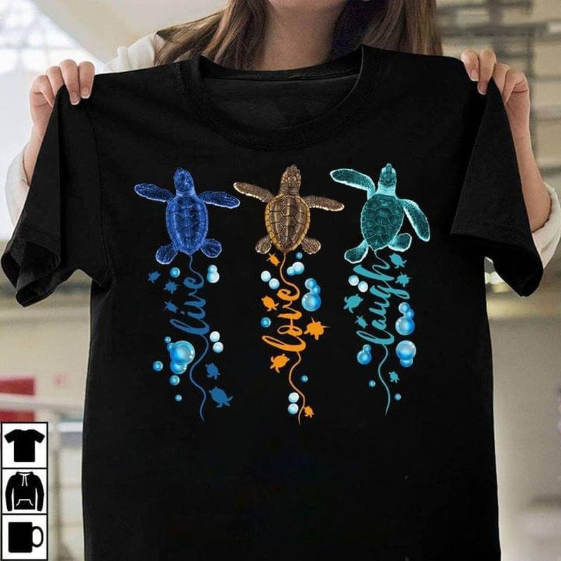 Women's Live Love Laugh Sea Turtle T-Shirt