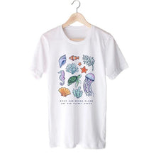 Load image into Gallery viewer, Women&#39;s Keep Our Ocean Clean and Our Planet Green Graphic T-shirt