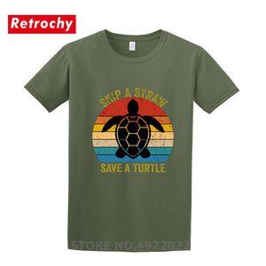 Men's Skip A Straw Save A Turtle T-Shirt