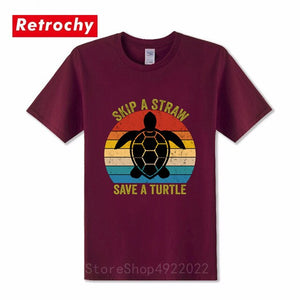 Men's Skip A Straw Save A Turtle T-Shirt